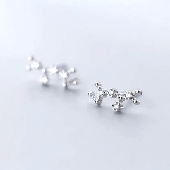 Madewell Jewelry - Sagittarius Constellation Star Galaxy Space Astrology Zodiac Sign Silver Earring